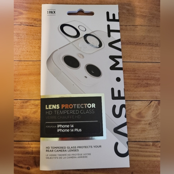 Case-Mate iPhone 14 Plus/iPhone 14 Rear Camera Lens Protector-HD Tempered Glass - Picture 1 of 8